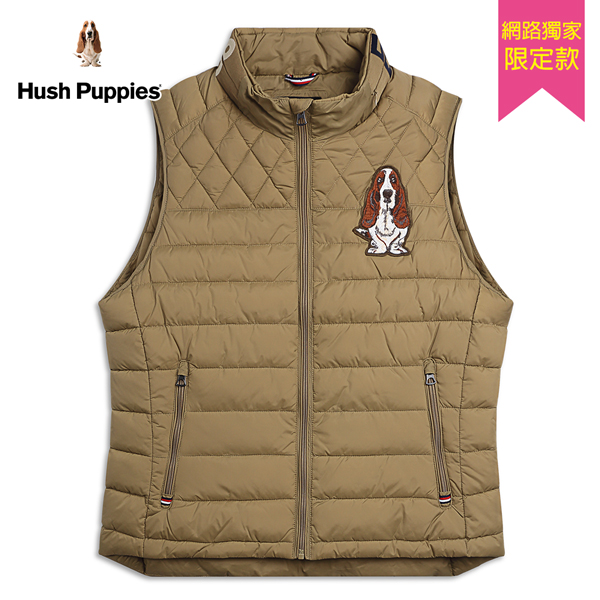 Hush Puppies 背心 男裝刺繡狗菱格紋連帽鋪棉背心 product thumbnail 2