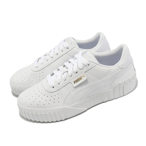 Puma Cali Wns 女休閒鞋 白 全白 小白鞋 金標 皮革 百搭款 休閒鞋 潮流鞋 36915501【KAORACER】