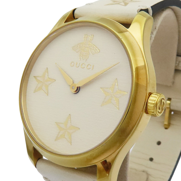 【二手名牌BRAND OFF】GUCCI 古馳 G-Timeless Bee Star 金色蜜蜂 星星 石英腕錶 126.4 product thumbnail 3