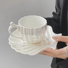 ins贝壳陶瓷马克杯女咖啡水杯家用珍珠杯碟套装高颜值杯子伴手礼 名購新品