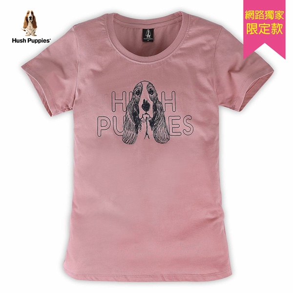 Hush Puppies T恤 女裝休閒手繪風刺繡狗頭棉質T恤