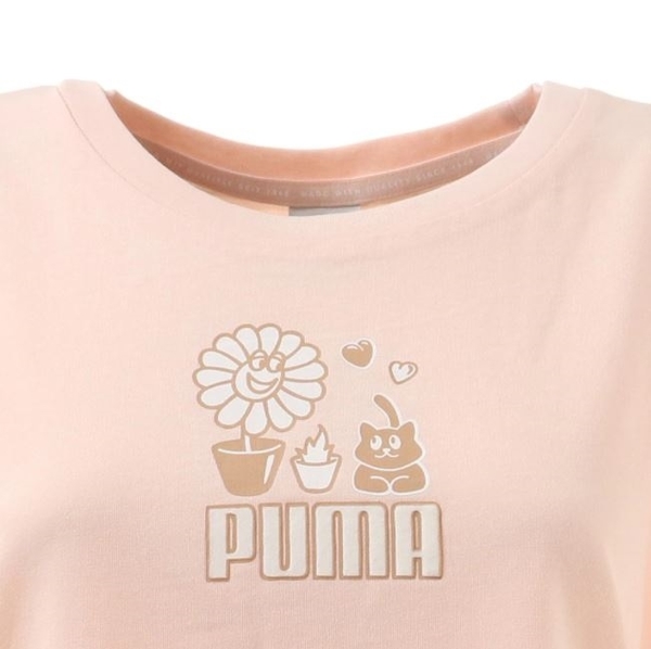 PUMA Summer Streetwear 女款粉色休閒短袖上衣 53255227 product thumbnail 3