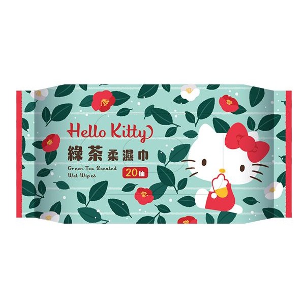Hello Kitty 綠茶香氛柔濕巾(20抽)【小三美日】 product thumbnail 2
