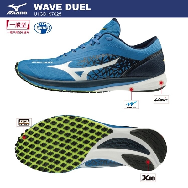 MIZUNO WAVE DUEL 男鞋 慢跑 路跑 寬楦 全馬 馬拉松 輕量 耐磨 避震 藍 白【運動世界】U1GD197025 product thumbnail 3