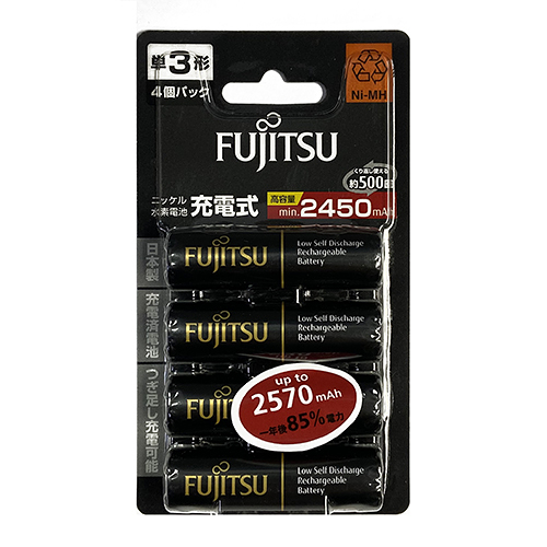 fujitsu 富士通 鎳氫低自放3號充電電池2570mah 4入 hr-3uthc/4b(黑)