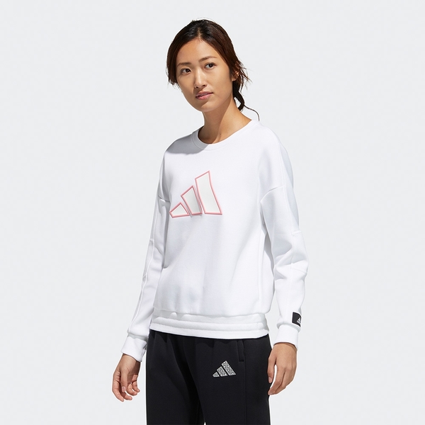 Adidas STR SWEAT 女裝 長袖 大學T 休閒 胸前Logo 可調式下擺 白【運動世界】GP0719 product thumbnail 2