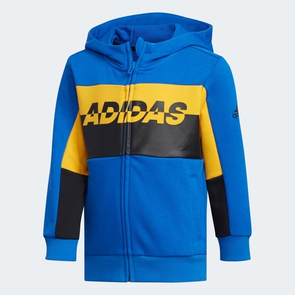 ADIDAS FOOTBALL TRACK TOP 童裝 中童 外套 休閒 棉質 Climalite 舒適 藍 黃 黑【運動世界】EH4047