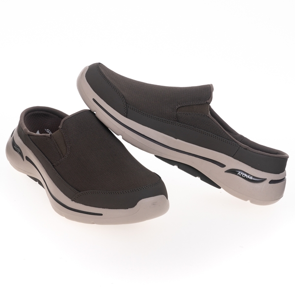 Skechers Go Walk Arch Fit-Leverage 懶人鞋 休閒鞋 男 棕 透氣 支撐 穆勒鞋 216253TPE product thumbnail 2