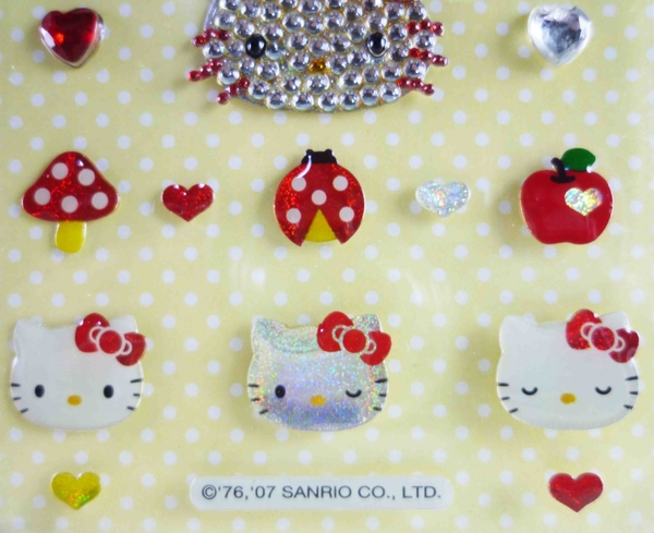 【震撼精品百貨】Hello Kitty 凱蒂貓~KITTY立體鑽貼紙-紅蘋果 product thumbnail 4