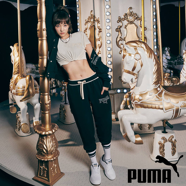 PUMA 長褲 黑 基本系列 SQUAD 王淨 抽繩 縮口褲 女 67790101