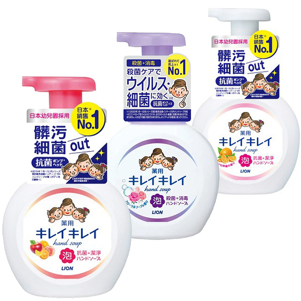 日本獅王 LION 趣淨抗菌洗手慕斯 250ml 瓶裝 洗手乳 清新果香 清爽柑橘 6848