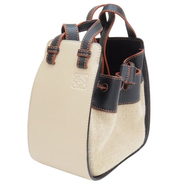 【二手名牌BRAND OFF】LOEWE 羅威 【再降價】米灰色 羊皮 帆布 Hammock 迷你 吊床包 62007 product thumbnail 3