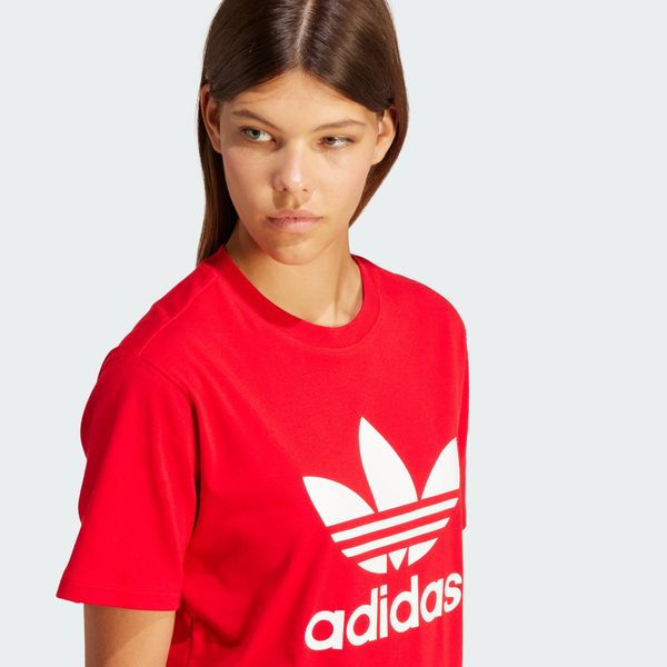 adidas 愛迪達 TREFOIL TEE 短袖 休閒 短T 紅色 女 三葉草 IR9536 product thumbnail 5