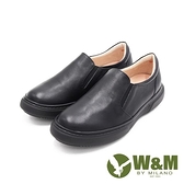 【南紡購物中心】W&M(女)經典直套款厚底休閒鞋 女鞋-黑