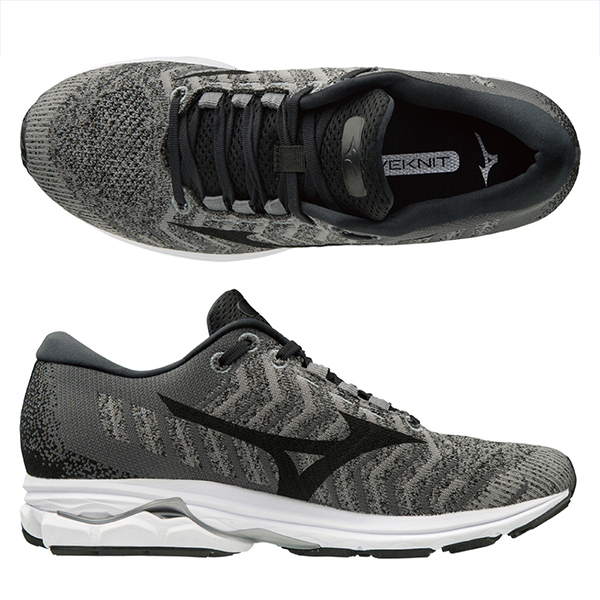 MIZUNO WAVE RIDER WAVEKNIT 3 男鞋 慢跑 路跑 針織 耐磨 黑灰【運動世界】J1GC192910 product thumbnail 2