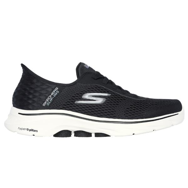 SKECHERS GO WALK 7 Free Hand 2 男鞋 健走鞋 假鞋帶 瞬穿 泡棉鞋墊 216648BKW 黑 product thumbnail 3