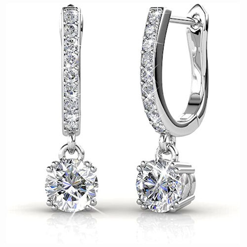 Cate & Chloe 完美時尚圈式水晶耳環