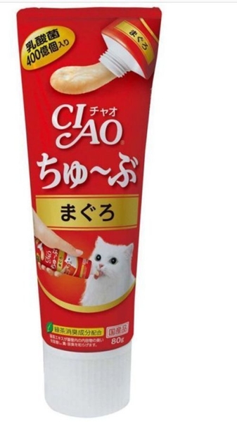 『寵喵樂旗艦店』日本CIAO啾嚕乳酸菌肉泥膏鮪魚干貝/鮪魚化毛/鮪魚80g/條 管狀好餵食 product thumbnail 4