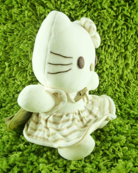 【震撼精品百貨】Hello Kitty 凱蒂貓~KITTY絨毛娃娃-環保圖案-米色 product thumbnail 7