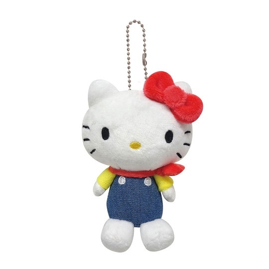 【震撼精品百貨】Hello Kitty 凱蒂貓~日本SANRIO三麗鷗 KITTY絨毛玩偶吊飾-牛仔復古風*57724