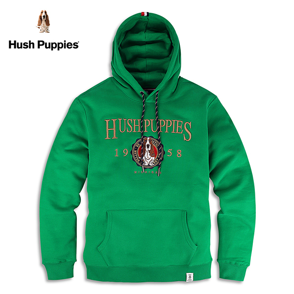 Hush Puppies 帽T 男裝立體品牌刺繡狗長袖帽T