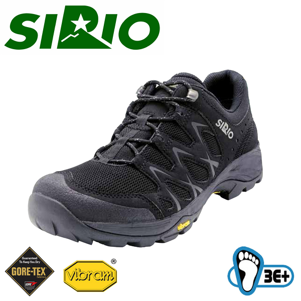 【SIRIO 日本 GORE-TEX短筒健行鞋《黑》】PF116/健行/登山鞋/休閒鞋/運動鞋