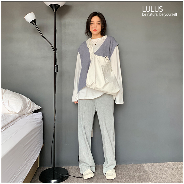 LULUS-Y後鬆緊雙口袋中車線長褲-３色  【04190223】 product thumbnail 3