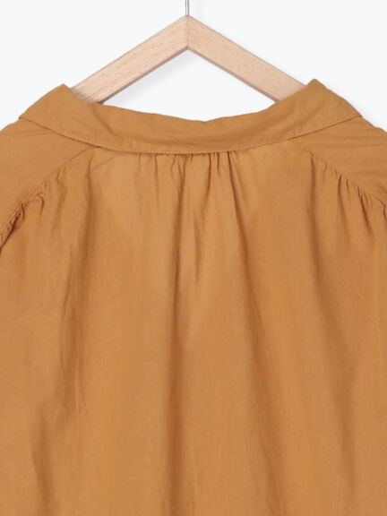 「Hot Autumn」襯衫V領素面純棉長版上衣 (提醒→SM2僅單一尺寸) - Sm2