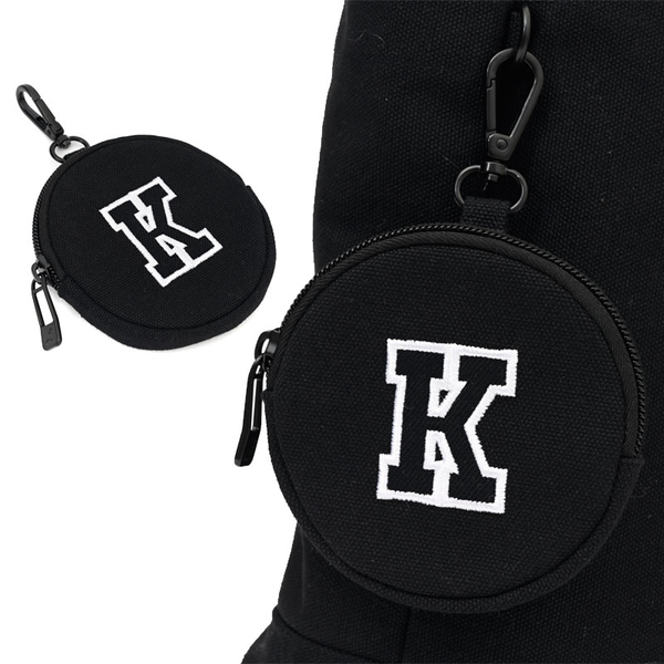 KANGOL 大型帆布側背包 零錢包掛飾 黑色 62551714 20 noN21 product thumbnail 7