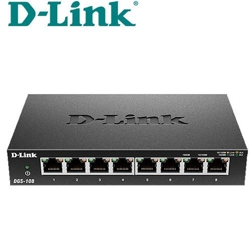 d-link 友訊 dgs-108 8埠10/100/1000base-t交換器