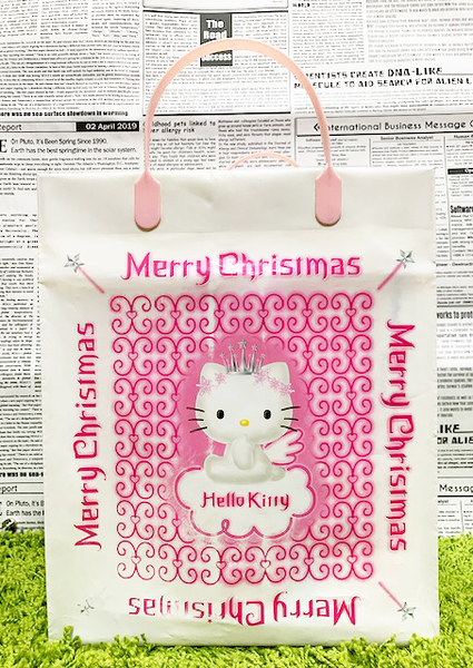 【震撼精品百貨】Hello Kitty 凱蒂貓~日本SANRIO三麗鷗KITTY塑膠袋/購物袋-皇冠天使*29041