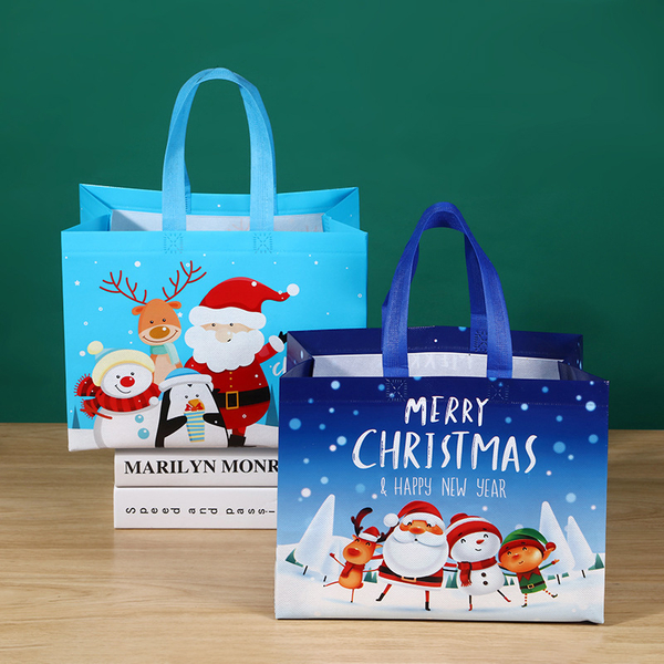 【BlueCat】聖誕節 環保手提袋 收納袋 聖誕禮品袋 折疊 收納包 購物袋 耶誕 聖誕 禮物