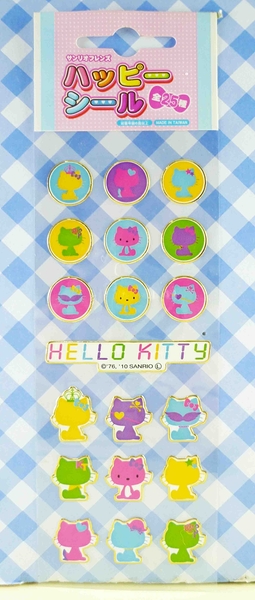 【震撼精品百貨】Hello Kitty 凱蒂貓~KITTY貼紙-金邊圓