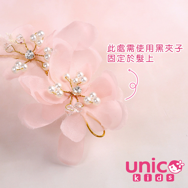 UNICO 兒童 夢幻甜美粉系小花童花環頭飾/髮飾 product thumbnail 7