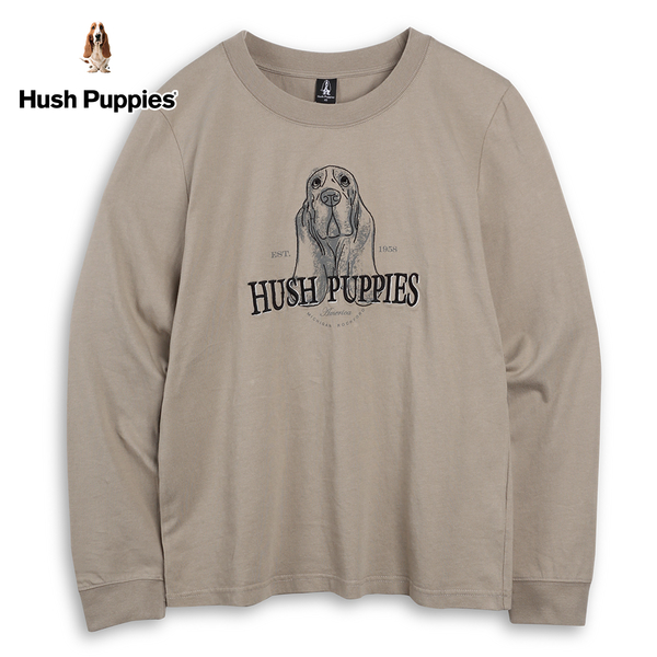 Hush Puppies T恤 男裝休閒刺繡素描狗圖騰長袖T恤 product thumbnail 2