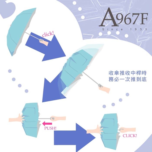 雨傘 陽傘 萊登傘 抗UV 防曬 輕 色膠 黑膠 自動傘 自動開合 Leighton 蝴蝶 (海藍) product thumbnail 8