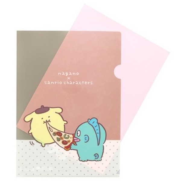 小禮堂 Sanrio x ナガノ A4 L型資料夾 (棕披薩款) 4901770-687193 product thumbnail 2