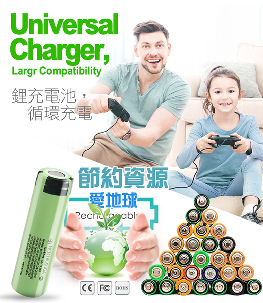 18650充電式鋰單電池 日本松下原裝正品 3450mAh*4顆入(中國製)+送專用防潮盒*2 product thumbnail 5