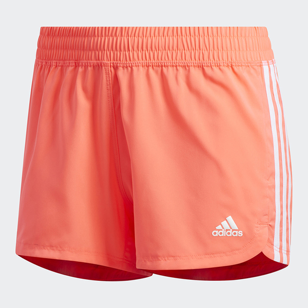 ADIDAS 3-STRIPES WOVEN 女裝 短褲 慢跑 訓練 吸濕 排汗 透氣 三條線 橘紅【運動世界】GC7826