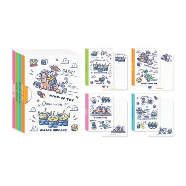 小禮堂 迪士尼 玩具總動員 方塊筆記4入組 M (手繪款) 4713752-330030
