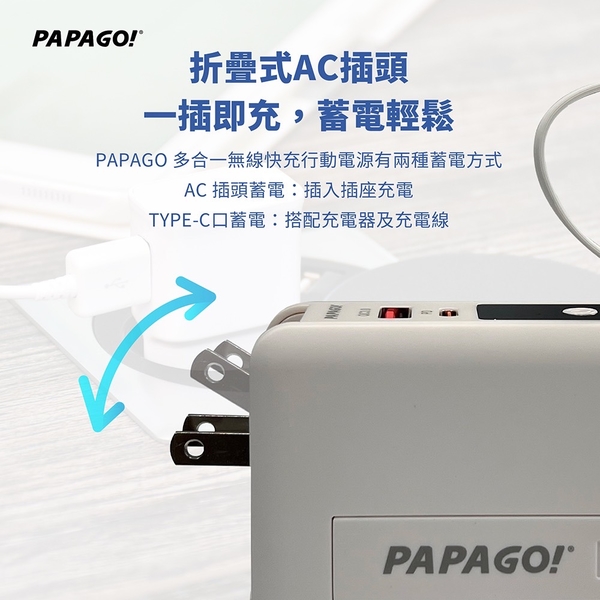 【PAPAGO】多合一無線快充行動電源 BS-NC10K 行動電源 行電充 充電器 快充行動電源 無線充電器 product thumbnail 7