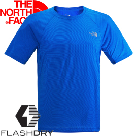 【The North Face 男款 FLASHDRY短袖T恤 轟炸機藍】NF00CA1X/排汗衣