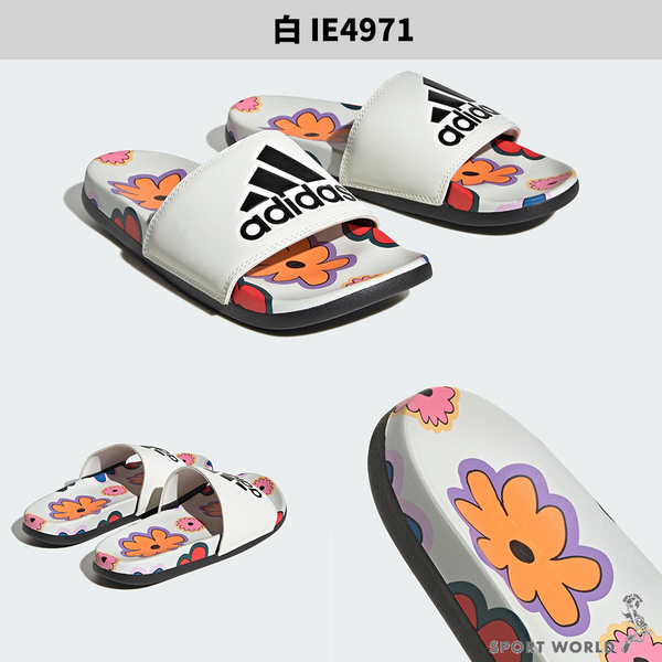 Adidas 女鞋 拖鞋 花卉 聯名 藍/白【運動世界】IE4967/IE4971 product thumbnail 4