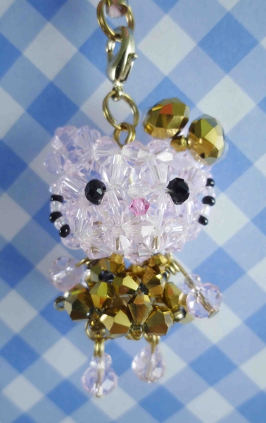 【震撼精品百貨】Hello Kitty 凱蒂貓~KITTY串珠手機吊飾-粉S product thumbnail 3