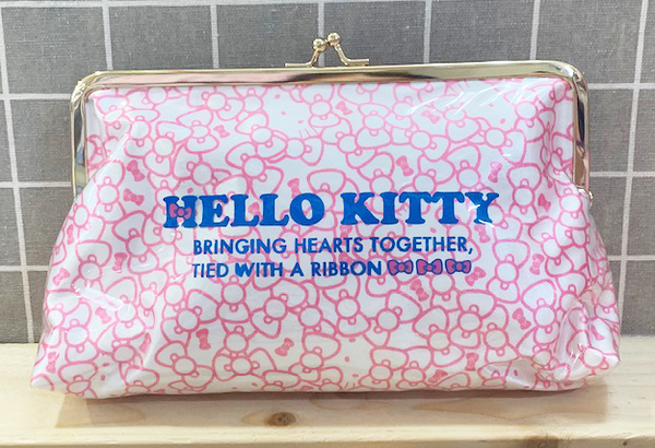 【震撼精品百貨】Hello Kitty 凱蒂貓~Hello Kitty日本SANRIO三麗鷗KITTY化妝包/筆袋-珠釦滿版*15090