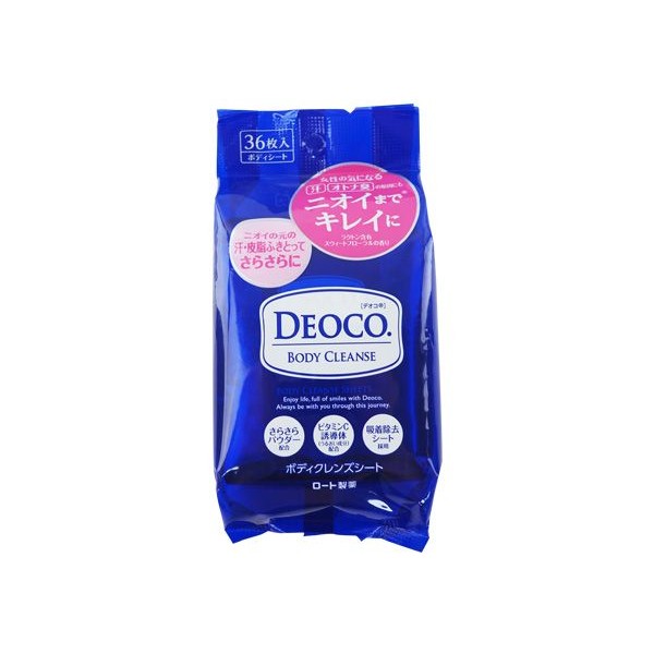 DEOCO body cleanse白泥淨味身體潔膚巾(36枚入)【小三美日】ROHTO 曼秀雷敦