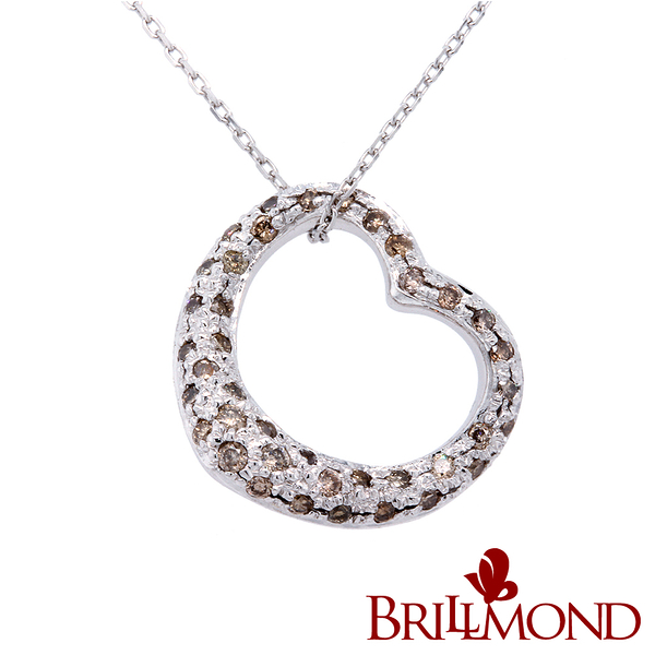 【BRILLMOND JEWELRY】50分 心型 香檳彩鑽 50分鑽墜