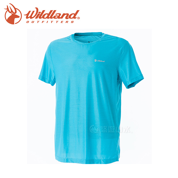 【Wildland 荒野 男款 銀纖維排汗抗菌上衣《水藍》】0A51632/春夏款/排汗衣/短袖