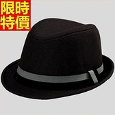 小禮帽-羊毛呢時尚捲邊設計紳士風格男爵士帽4色67e34【巴黎精品】