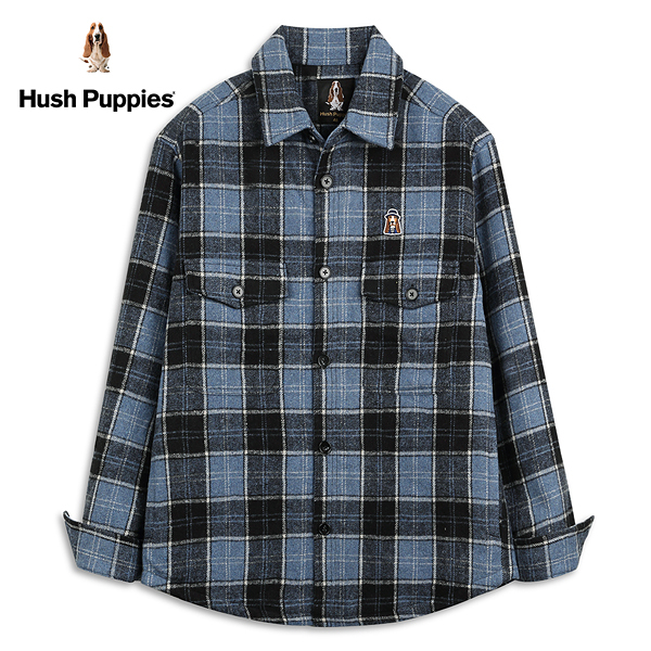 Hush Puppies 外套 男裝漁夫帽狗寬鬆鋪棉格紋毛呢外套